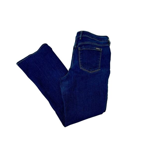 Eddie Bauer Jeans Slightly Curvy Bootcut Mid Rise Blue Denim Stretch Women’s 14 - Picture 1 of 6